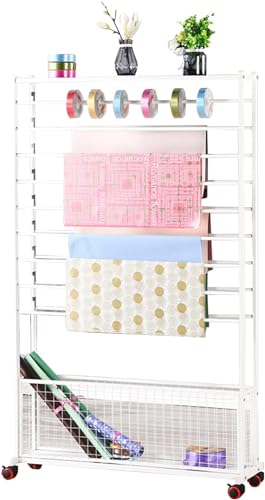 Organiseur pour bobines et rubans vertical multi-niveaux à roulettes amovibles