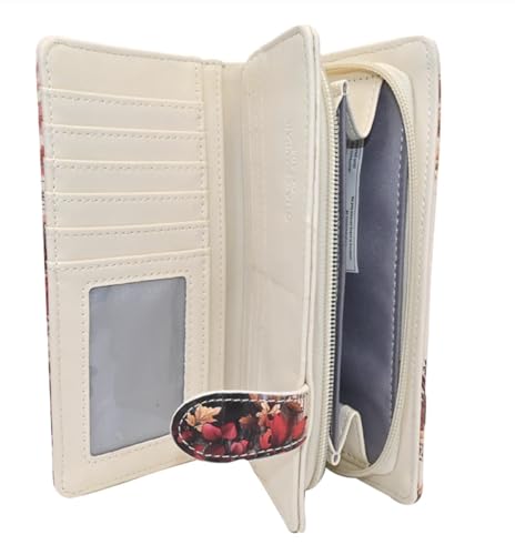 Shag Wear Autumn Horse Large Wallet for Women and Teen Girls Vegan Faux Leather Beige 7"2