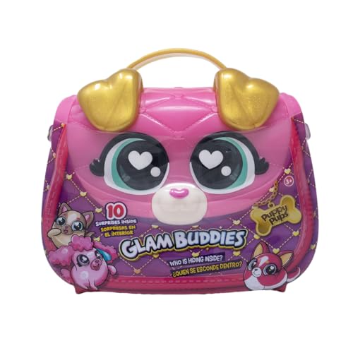 Glam Buddies OMM1523 - Bulldog Taylor, Überraschungs-Set mit Plüsch-Welpe, Handtasche und Zubehör