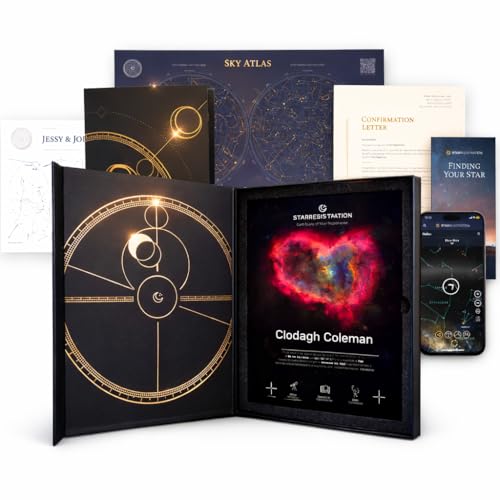 Nombre una estrella para aniversario, caja de regalo personalizada, perfecta para parejas y ocasiones especiales (diseño de corazón)