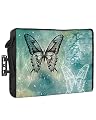SDAIFCAING Outdoor TV Cover - Waterproof and Weatherproof 80"-85" LCD Movable Shield TV Display Screen Protector Beautiful Black Butterfly Elegant Green Pattern Outside Television Covers