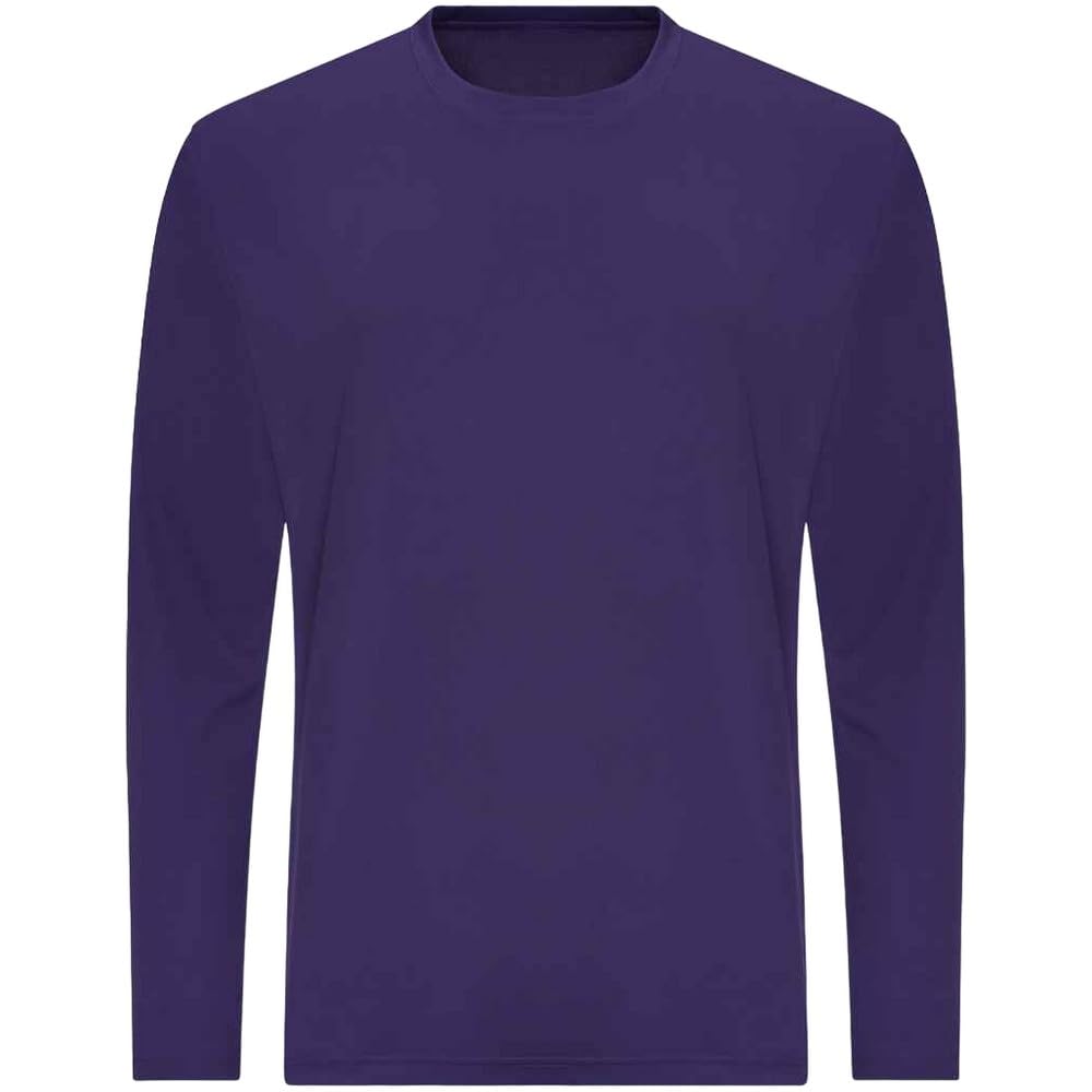 AWDis Just Cool Mens Long Sleeve Cool Sports Performance Plain T-Shirt (L) (Purple)