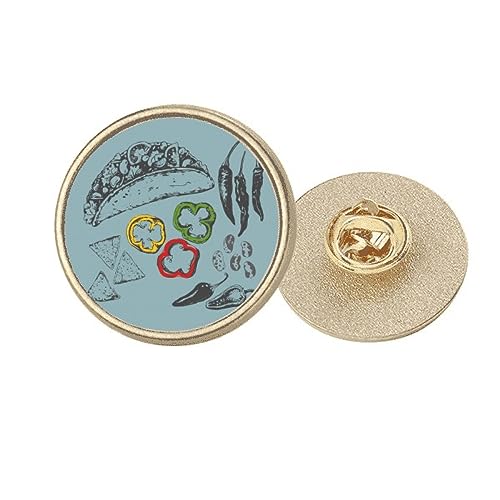 Broche dorée piment en métal ciselé bijou de finition ronde M