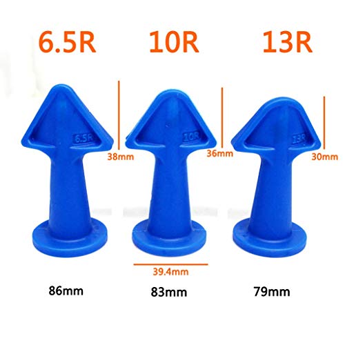 Zoreni 3 Pieces Caulking Tool Sealant Finishing Tools, Silicone Sealant Caulk Nozzle, Silicone Caulking Finisher Grout Scraper Tool for Kitchen Bathroom Window, Tiles or Bricks (Blue)