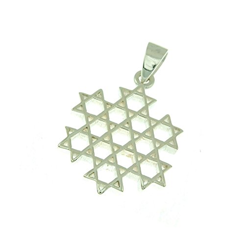 Pendentif étoile de David en argent 925 anti-allergique avec chaîne solide