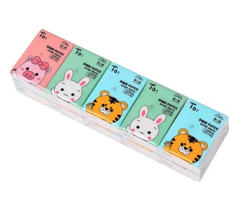 Image of DC DECORIO Pocket Tissue Papers (3 Ply, 8 Pulls Per Pack) | Pack of 10 | 100% Skin-safe Sleek Tissue Papers for Bathroom, Bedroom, Car, Office (White)