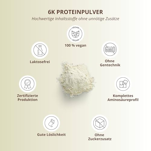 Nutri+ Eiwitpoeder 6K Pistache 1kg - hooggedoseerd Proteïnepoeder Pistachio - Eiwitpoeder met 6 Bestanddelen - veganistisch Eiwit Isolaat Eiwitconcentraat 1000g - Afbeelding 4