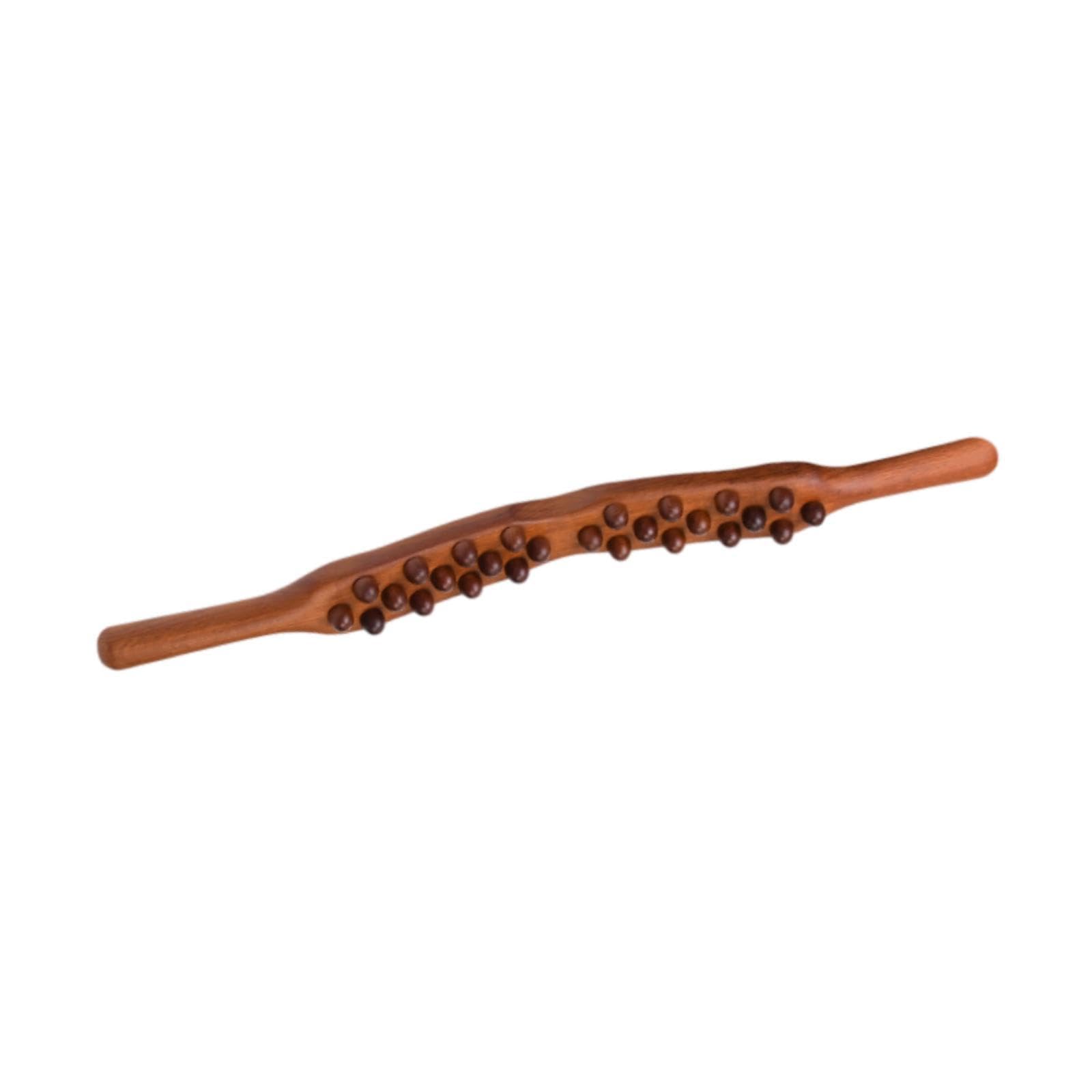 Rullo Massaggiante in Legno, Massaggiatore Drenante, Manuale di Istruzioni, 26 Perline, Strumento Gua Sha, Corpo