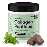 Perfect Keto Collagen Protein Powder with MCT Oil - Grassfed, GF, Multi Supplement, Best for Ketogenic Diets, Use as Keto Creamer, in Coffee and Shakes for Women & Men (Mint Chocolate)