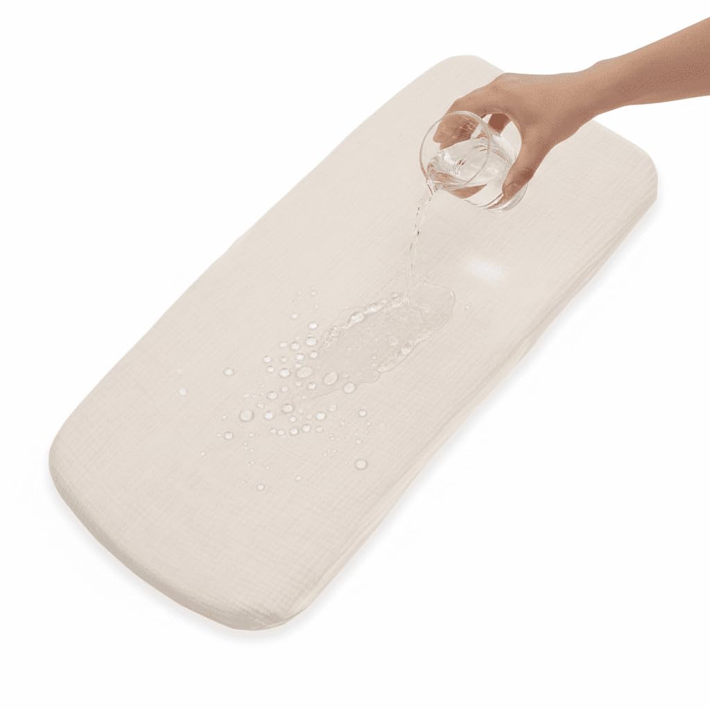 Sabana Bajera Capazo Impermeable para Joolz AER 2 | Funda Colchón Protector Cuco Carrito Bebe | ALGODÓN BLCO | 100% Algodón Certificado Oeko-Tex® Organic Cotton — view 10