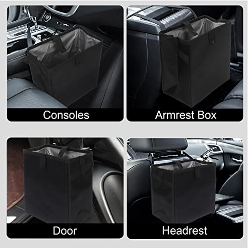 Simpolor Car Trash Can 100% Leak-Proof Waterproof Car Trash Bin Collapsible Portable Auto Garbage Bag Large Capacity Trashcan Storage Bag Black #TOP5