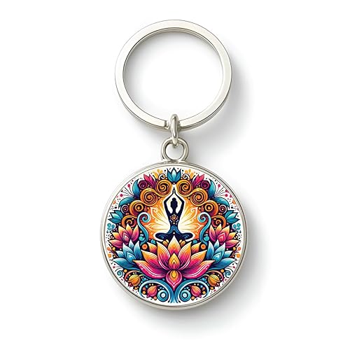 Image of MG | Protective Evil Eye /Spiritual Symbols /Om /Motivational Keychains | Double-Sided Metal Key Ring | Good Luck and devine Charm for Car, Bike, Home & Office