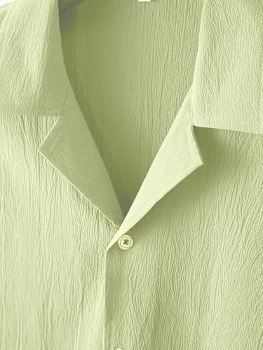 Image of TAGDO Men's Regular Fit Textured Fabric Shirts | Camp Collar & Short Sleeve Button-Down Shirt for Man | Comfortable with Smart Casual Look, Summer Beachwear (5171)
