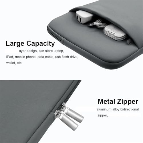 Bolsa para ordenador portátil de 13 a 15.6 pulgadas con funda acolchada gris 5