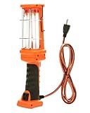 Woods L1921 26-Watt Fluorescent Hand Held Work Light with Grounded Outlet; 6-Foot Cord; Orange