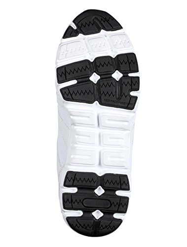 CALTO Men's Invisible Height Increasing Elevator Shoes - Glacier White Leather/Mesh Lace-up Sporty Trainers - 4 Inches Taller - G3329 - Size 12 D(M) US4