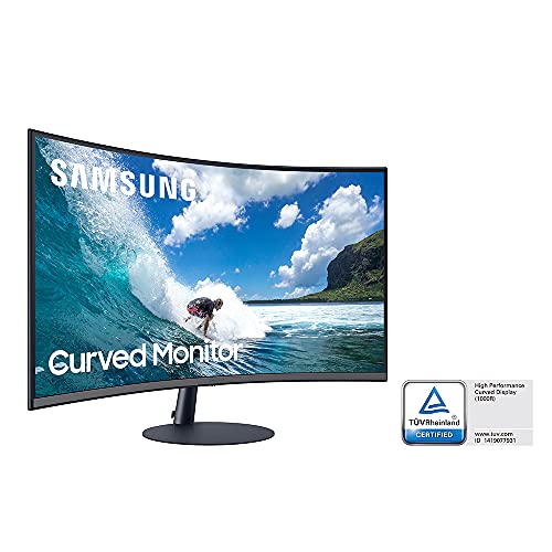 Image of Samsung T550 Series 27-Inch FHD 1080p Computer Monitor, 75Hz, Curved, Built-in Speakers, HDMI, Display Port, FreeSync (LC27T550FDNXZA)