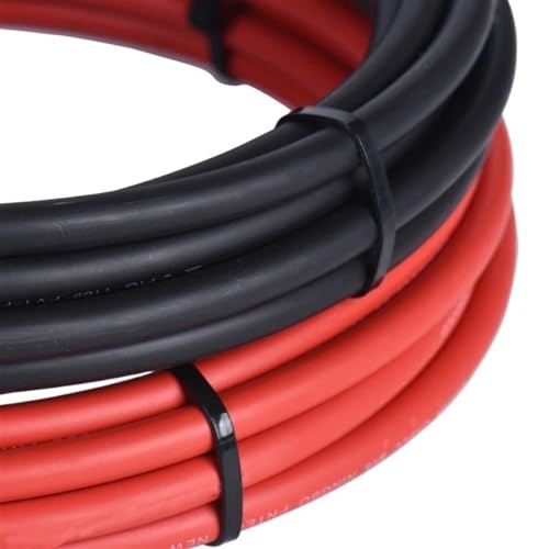 Outdoor Extension Black Solar Photovoltaic Connection Cable 4AWG to 16AWG 2.5mm2 4mm2 6mm2 8mm2 10mm2 Battery Wire Solar sheathed(Black Cable 1Meter,12 AWG-4mm)