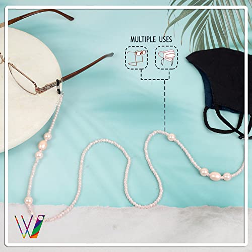 Image of Unisex Specs Holder Hook & Loop Anit Slip Eyewear Lanyard Beads Strap Chain