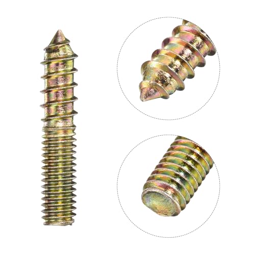 Image of uxcell 3 /8-16x2 Hanger Bolts, 12pcs Double Ended Screws Wood Dowel Screws for Furniture