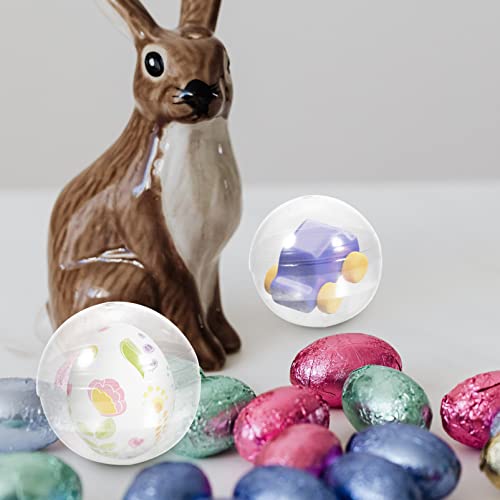 HOMSFOU 100pcs Empty Clear Round Capsules for Toy Gumball Machines 28MM Clear Fillable Ornaments Ball Plastic Containers Surprise for Kids Party Favor Prize Vending Machine Toys - Image 3