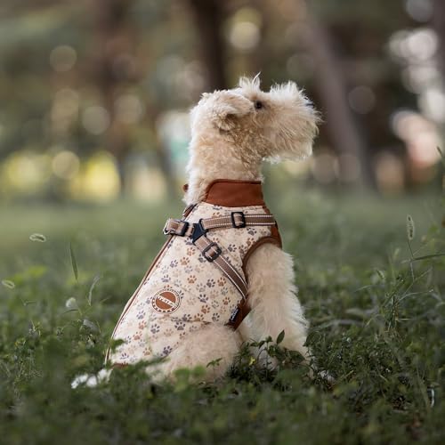BT Bear Dog Winter Coat With Harness for Small Dogs Medium Dogs Winter Jacket Outdoor,Waterproof Puppy Adjustable Vest Warm Clothes,Brown M - Image 3