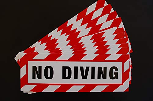 No Diving Vinyl Stickers (10 Pack) Decals 10
