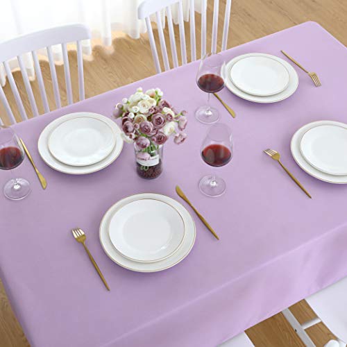 Image of FOLINS&HOME Lavender Rectangle Waterproof Tablecloth, 52 x 70 Inch