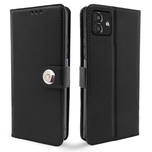 Image of Pikkme Samsung Galaxy M13 5G Flip Cover Leather Finish | Inside TPU with Card Pockets | Wallet Stand and Shock Proof | Complete Protection Button Flip Case (Black)