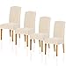 TIANSHU Stuhlhussen 4er Set, Stretch Stuhlbezug,sehr pflegeleicht und langlebig Universal,Restaurant Stuhldekoration,Hochzeit Partys Bankett Deko(4er,Beige)