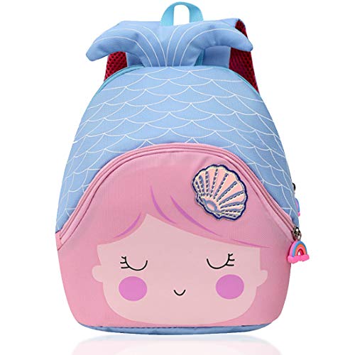 ZSWQ Mochila Infantil para Niños con Sirena para De y Niñas 3D Impermeable Bolsas Viaje