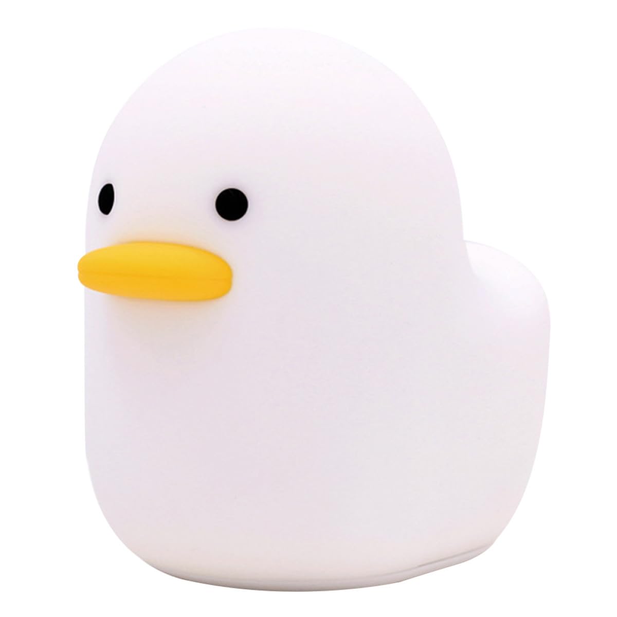 Lámpara de Noche Recargable USB de Silicona Color Claro, Luz Nocturna de Dibujos Animados Diseño de Pato, Luz Palmeada Suave para Dormitorio Infantil y Mesita de Noche, 3w