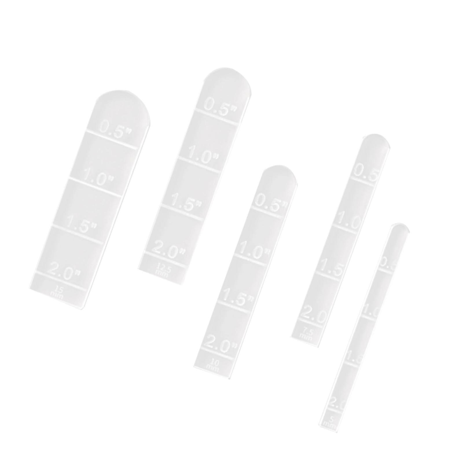 Tfaoys Multicolor 5 Pcs Acrylic Rulers Flexible Curved Measuring Tool Clay Arcs Ruler With Scale Pottery Measuring Tool Set