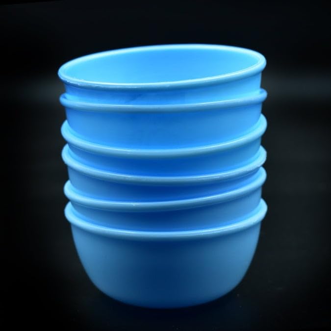 Image of BigPlayer Small Plastic Round Katori /Bowl Set, Dishwasher & Microwave Safe, BPA Free, Food Grade, Unbreakable for Rice, Soup, Pasta, Salad, Snack (Set of 6)