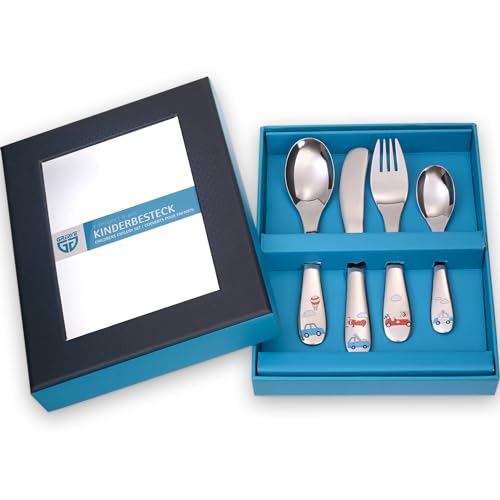 Miniatura 3 de Gräwe Cubertería Infantil Para Coche, Juego De Cubiertos De Acero Inoxidable, Tenedor Infantil, Cuchara Infantil, Cuchillo Infantil, A Partir De 3 Años, Paquete De Regalo