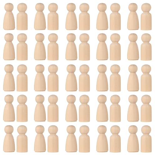 VntMQP 60 Stück Unvollendete Holz Familie Figuren, Holzfiguren zum...