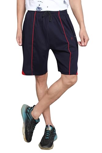 Image of Particle Men's Plus Size Hosiery Corduroy Cotton Bermuda Shorts | 230 GSM Ribbed Fabric | Big Size Casual Half Pants with Pockets for Walking, Gym & Lounge (XL-5XL)