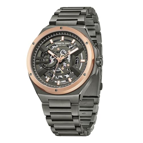 Image of Kenneth Cole Automatic Grey Dial Grey Stainless Steel Strap Watch for Men - KCWGY0064401MN