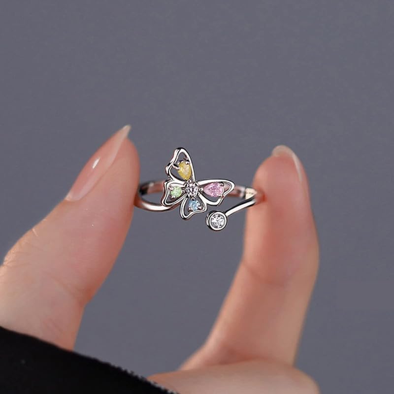 Anxiety Spinner Ring for Women - Adjustable Daughter Ring - Valentines Day Gift - Stress Rief Jewelry for Women - Calming Fidget Ring for Anxiety