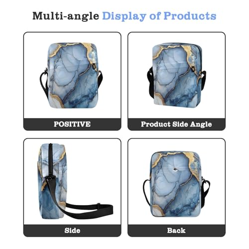 messenger bag cute Shoulder Bag Shoulder Handbag For Travel Adjustable Strap for Outdoor Daily Outdoor Daily- Marble Royal Blue Gray4