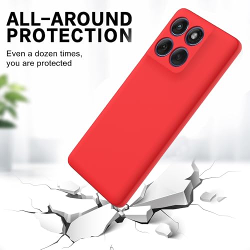 Image of Back Cover Compatible with Motorola Moto Edge 70 Fusion 5G | Full Camera Protection | Premium Liquid Silicon Case | Flexible Bumper Case for Motorola Moto Edge 70 Fusion 5G (Red)