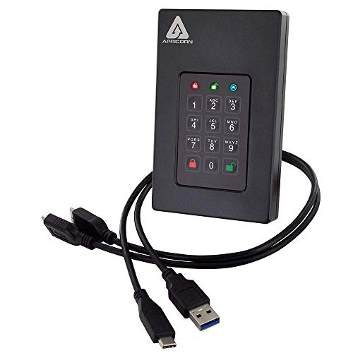 Apricorn 2TB Aegis Fortress L3 - FIPS Validated, SSD USB 3.0 Hardware Encrypted Portable Drive