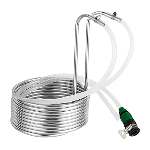 3/8'' X 8m Immersion Chiller, Stainless Steel Cooling Coil Tube Wort Chiller, Super Effective Heat Exchanger Homebrew Beer Cooler
