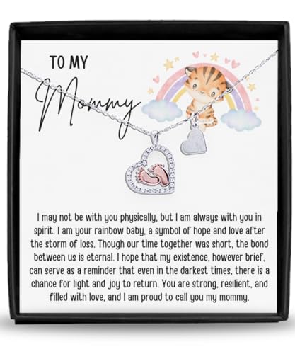 Rainbow Baby Jewelry After Miscarriage, Baby Feet Necklace For Mom,