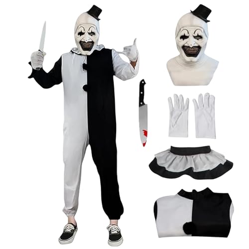 Moalioi Clown Costume Cosplay Halloween Bodysuit The Killer Clown Cosplay Costume Full Set