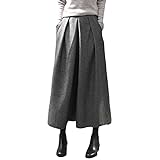 [syvent] ワイドパンツ ふんわり パンツ 9分丈 秋冬 暖かい スカーチョ ボリューム 冬 ゆったり 体型カバー アンクルパンツ 九分丈 体型カバー 美脚 細見え ガウチョパンツ ウール 防寒 保温 きれいめ レディース 12F623