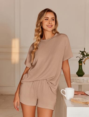Image of Ekouaer 2 Piece Sets for Women Matching Lounge Sets Summer Outfits