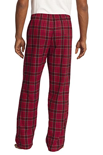 District Threads Young Mens Flannel Plaid Pant, M, New Red2