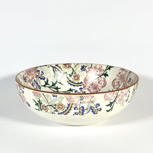 Image of SNS Botanical Bloom Decal Ceramic Serving Bowl | Premium Salad & Snacks Bowl | Semi-Matt Floral Dinnerware for Oats Pasta Fruits & Desserts | Tableware for Gifting (Botanical Bloom Deep Bowl)