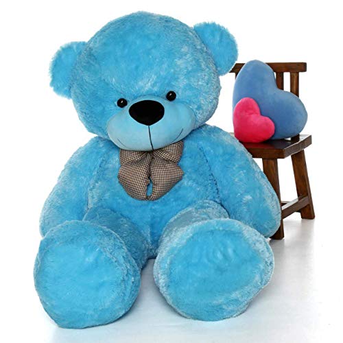 Image of Giant Plush Teddy Bear - Soft, Cuddly Plush Toy for Valentine's Day, Birthdays, Anniversaries for Kids, Girls, & Loved Ones 60 Inch Stuffed Animal Toy - Soft Blue Bear 152cm